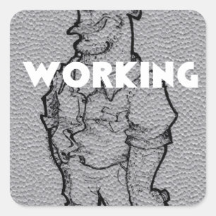 Beautiful Amazing  Pencil Sketch: Working Overtime Square Sticker