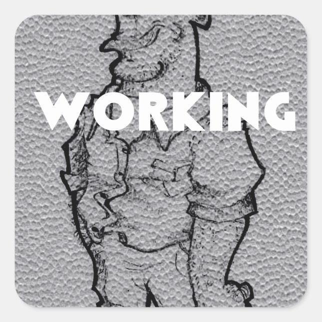 Beautiful Amazing  Pencil Sketch: Working Overtime Square Sticker (Front)