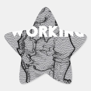 Beautiful Amazing Pencil Sketch: Working Overtime Star Sticker