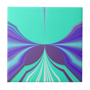 Beautiful amazing Purple Cyan motif Pattern Design Ceramic Tile