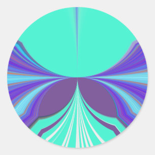 Beautiful amazing Purple Cyan motif Pattern Design Classic Round Sticker