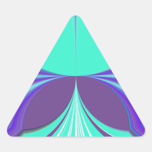 Beautiful amazing Purple Cyan motif Pattern Design Triangle Sticker