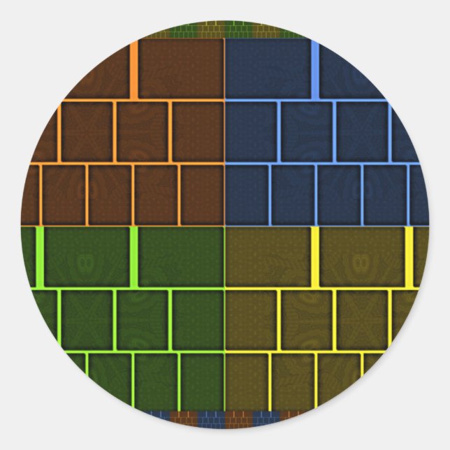 Beautiful Amazing Rainbow Colour Geometrical Desig Classic Round Sticker (Front)