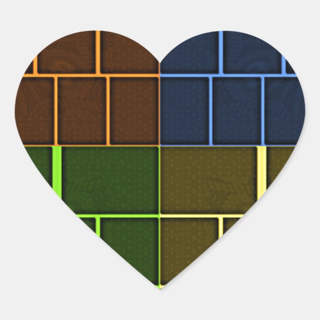 Beautiful Amazing Rainbow Colour Geometrical Desig Heart Sticker (Front)