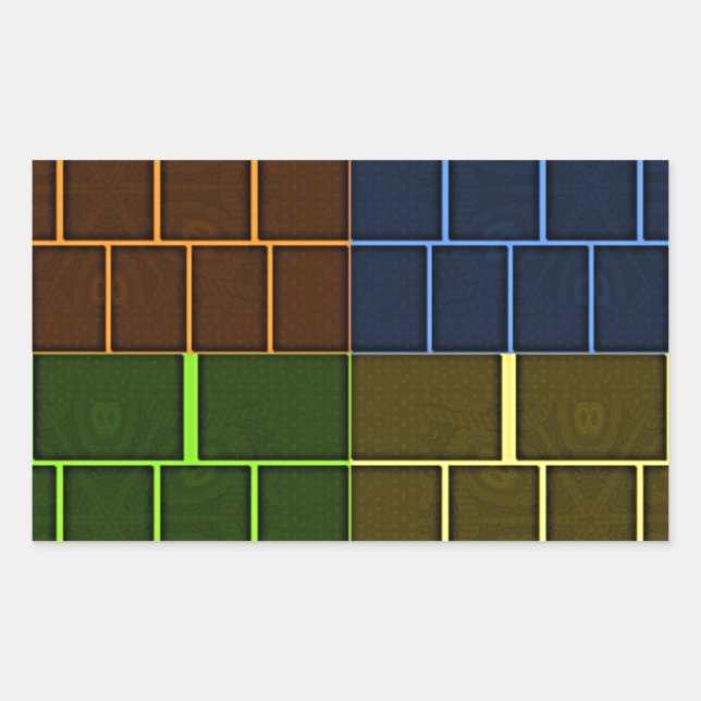 Beautiful Amazing Rainbow Colour Geometrical Desig Rectangular Sticker (Front)