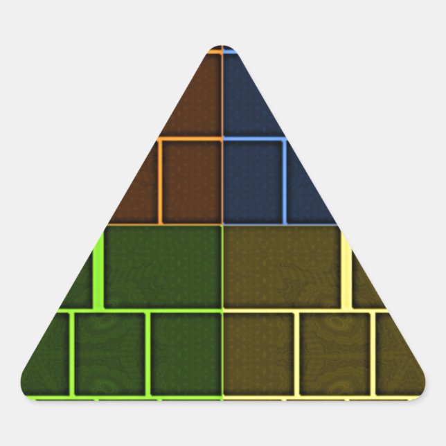 Beautiful Amazing Rainbow Colour Geometrical Desig Triangle Sticker (Front)