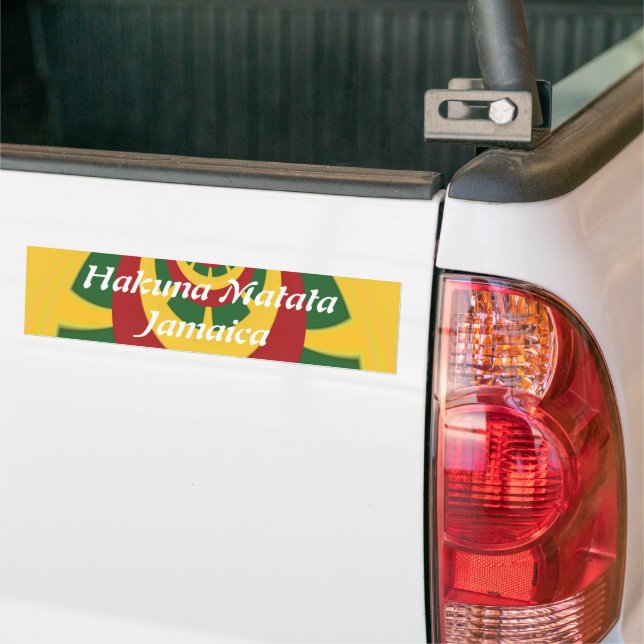 Beautiful Amazing Rasta Colours Art Print Bumper Sticker (On Truck)