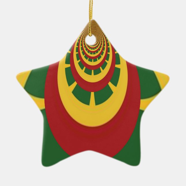 Beautiful Amazing Rasta Colours Art Print Ceramic Ornament (Front)