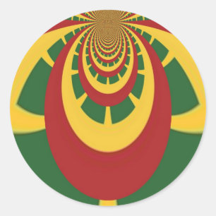 Beautiful Amazing Rasta Colours Art Print Classic Round Sticker