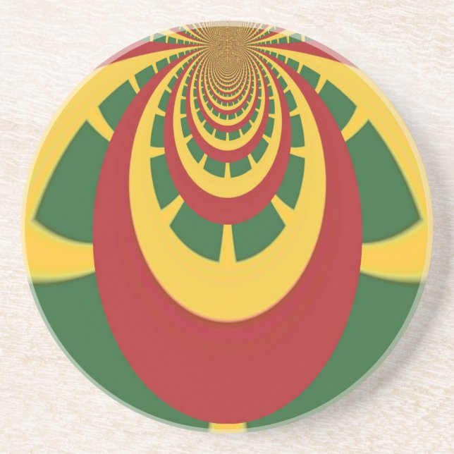 Beautiful Amazing Rasta Colours Art Print Coaster (Front)