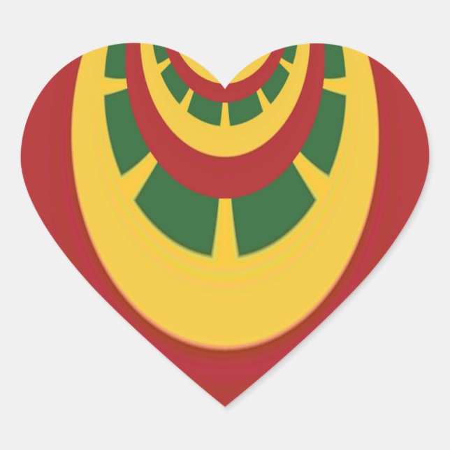 Beautiful Amazing Rasta Colours Art Print Heart Sticker (Front)
