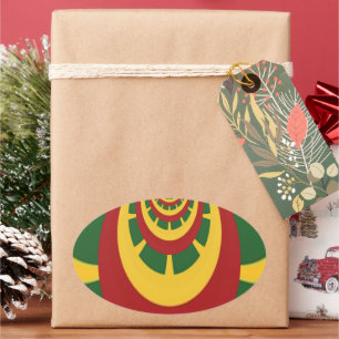 Beautiful Amazing Rasta Colours Art Print Oval Sticker