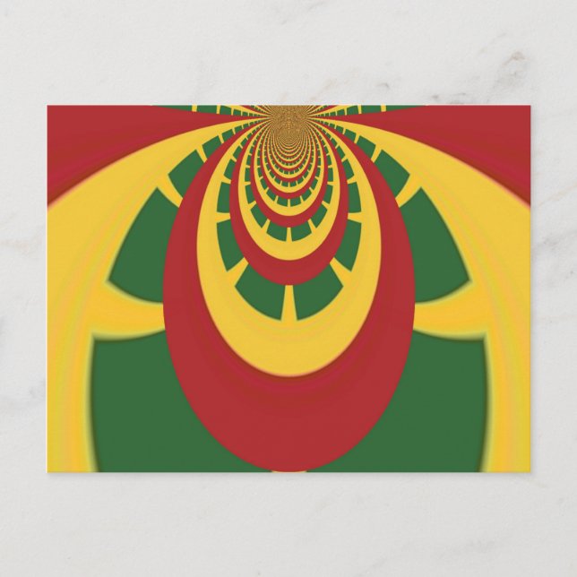 Beautiful Amazing Rasta Colours Art Print Postcard (Front)