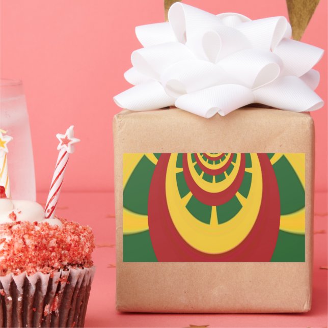 Beautiful Amazing Rasta Colours Art Print Rectangular Sticker (Party)