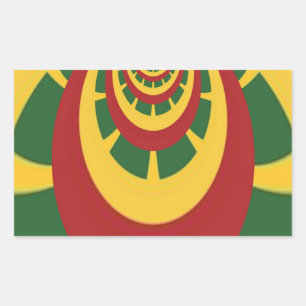 Beautiful Amazing Rasta Colours Art Print Rectangular Sticker