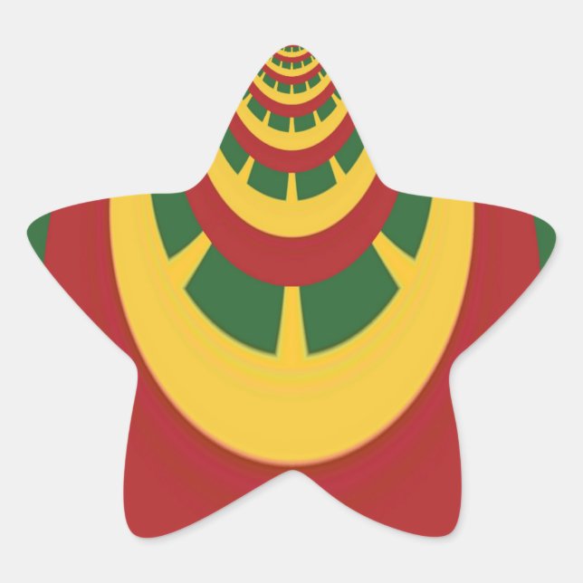Beautiful Amazing Rasta Colours Art Print Star Sticker (Front)