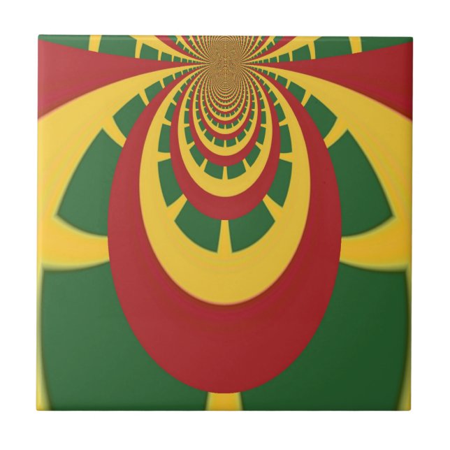 Beautiful Amazing Rasta Colours Art Print Tile (Front)