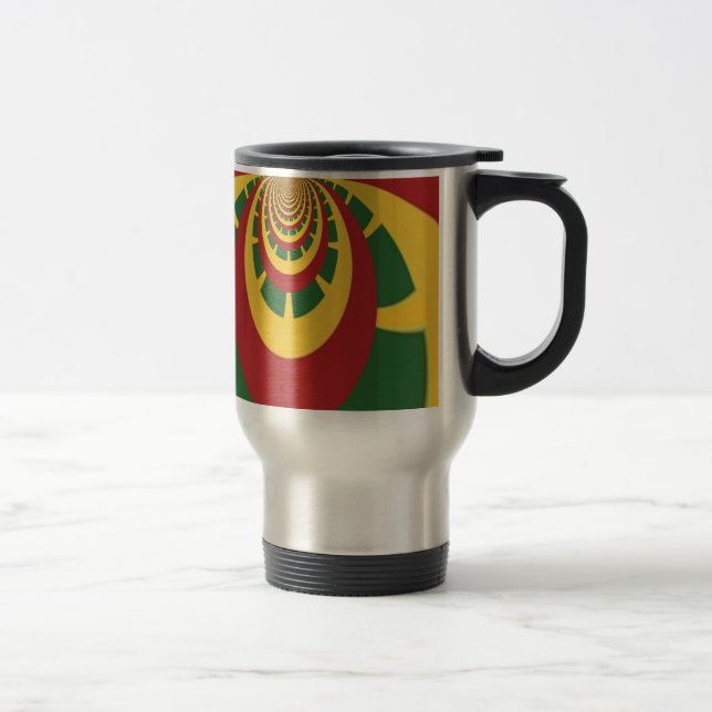 Beautiful Amazing Rasta Colours Art Print Travel Mug (Right)