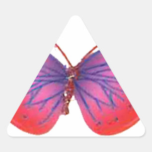 Beautiful Amazing red pink and purple butterfly  Triangle Sticker