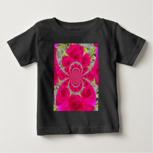 Beautiful Amazing Red Roses Kaleidoscope Pattern Baby T-Shirt
