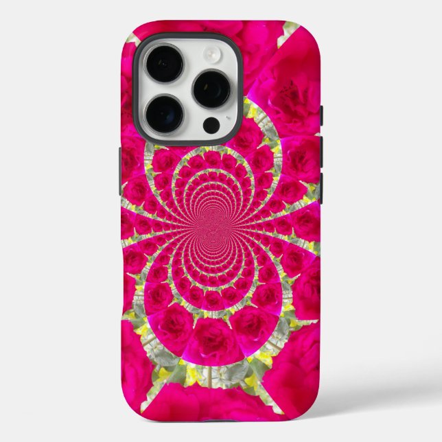 Beautiful Amazing Red Roses Kaleidoscope Pattern Case-Mate iPhone Case (Back)