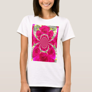 Beautiful Amazing Red Roses Kaleidoscope Pattern T-Shirt