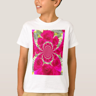 Beautiful Amazing Red Roses Kaleidoscope Pattern T-Shirt