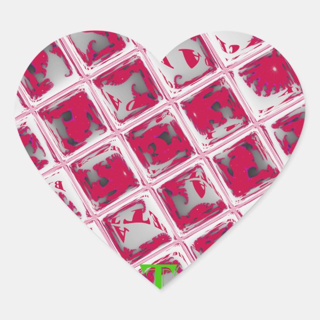 Beautiful Amazing Red Stylish Mirror Image Art  Heart Sticker (Front)