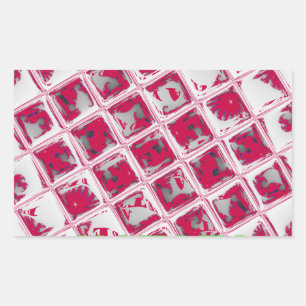 Beautiful Amazing Red Stylish Mirror Image Art  Rectangular Sticker