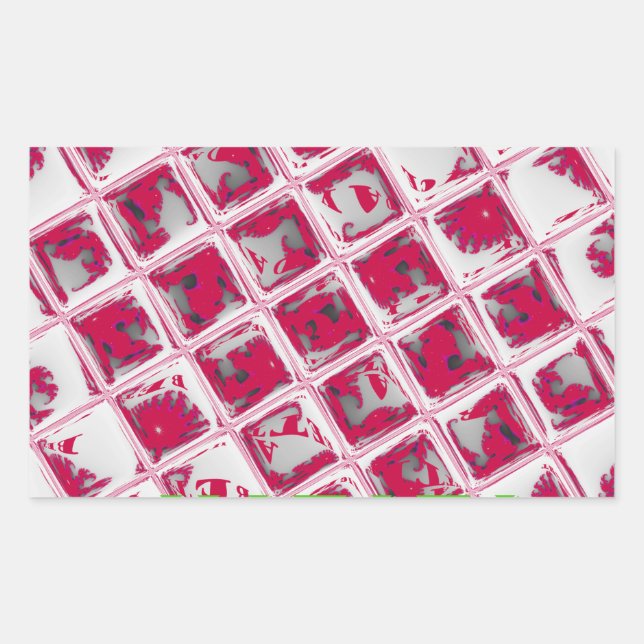 Beautiful Amazing Red Stylish Mirror Image Art  Rectangular Sticker (Front)