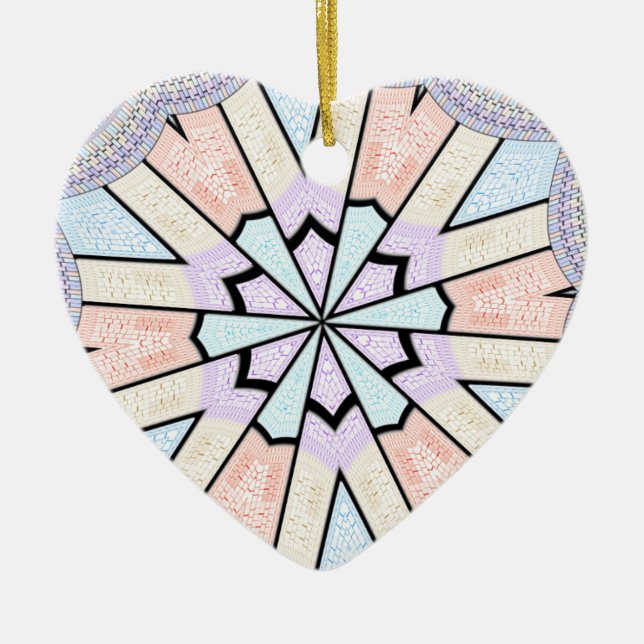 Beautiful Amazing Soft Pastel Geometric Art Print Ceramic Ornament (Front)