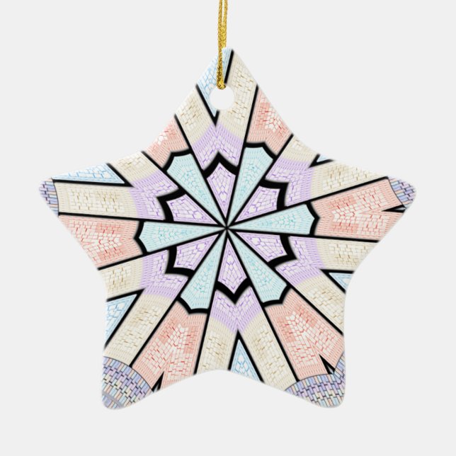 Beautiful Amazing Soft Pastel Geometric Art Print Ceramic Ornament (Front)