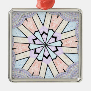 Beautiful Amazing Soft Pastel Geometric Art Print Metal Ornament
