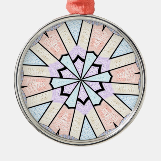 Beautiful Amazing Soft Pastel Geometric Art Print Metal Tree Decoration (Front)