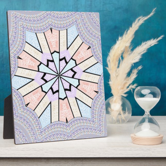 Beautiful Amazing Soft Pastel Geometric Art Print Plaque (Side)