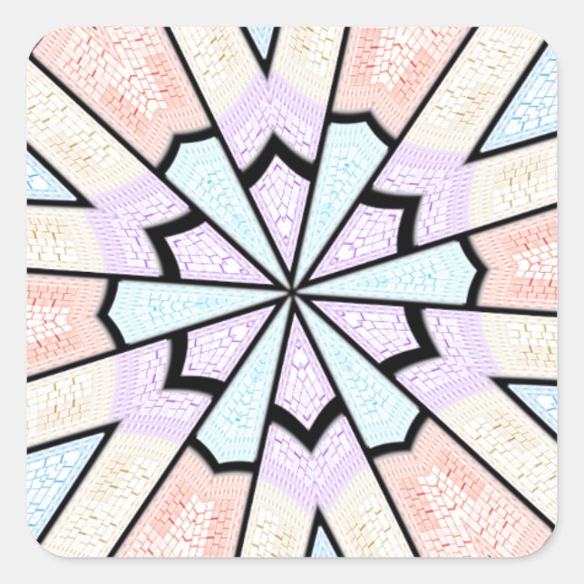 Beautiful Amazing Soft Pastel Geometric Art Print Square Sticker (Front)