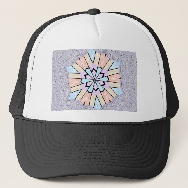 Beautiful Amazing Soft Pastel Geometric Art Print Trucker Hat (Front)