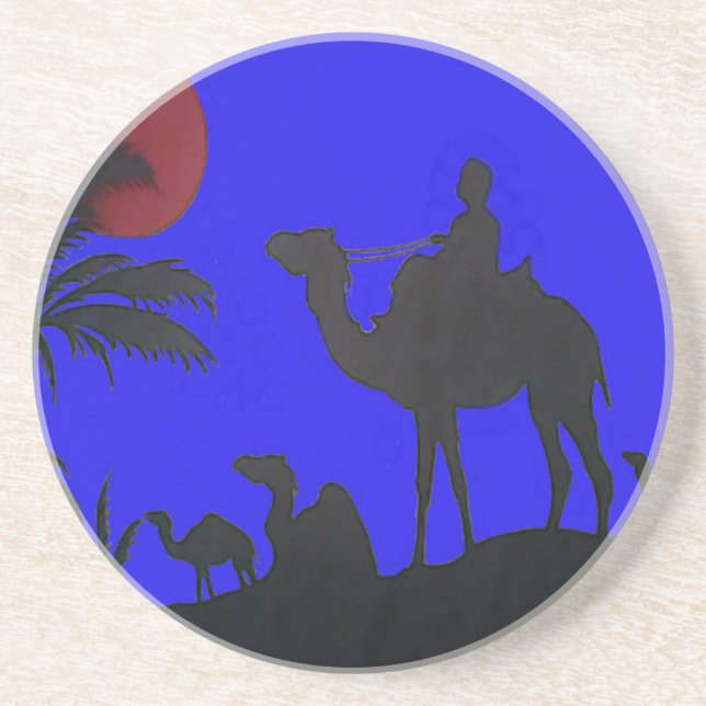 Beautiful Amazing Sunset Camel Safari Art Print Coaster (Front)