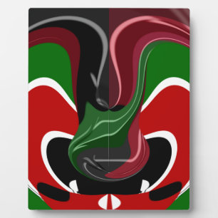 Beautiful Amazing Swirling Kenya Flag: Modern Art Plaque