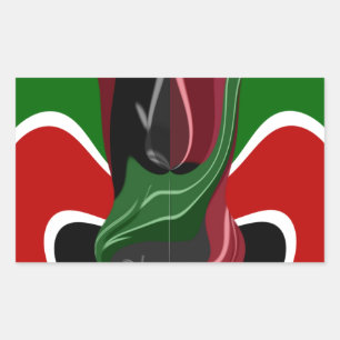 Beautiful Amazing Swirling Kenya Flag: Modern Art Rectangular Sticker