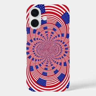 Beautiful Amazing United States Flag   Kaleidoscop iPhone 16 Case
