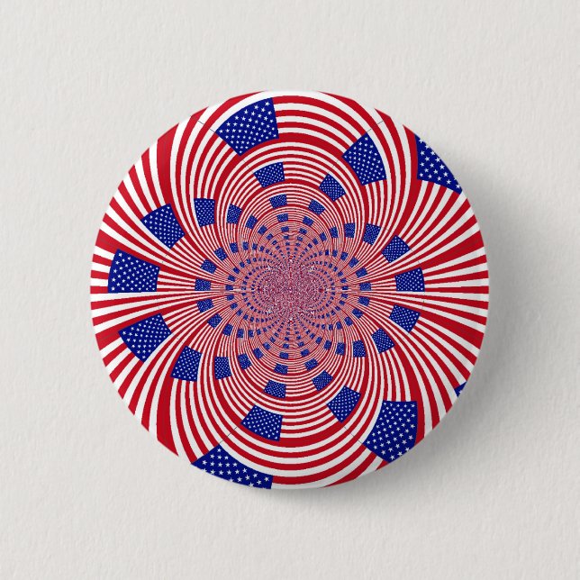 Beautiful Amazing United States Flag Kaleidoscope  6 Cm Round Badge (Front)