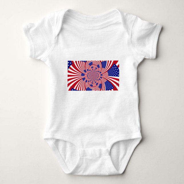 Beautiful Amazing United States Flag Kaleidoscope  Baby Bodysuit (Front)