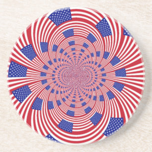 Beautiful Amazing United States Flag Kaleidoscope  Coaster