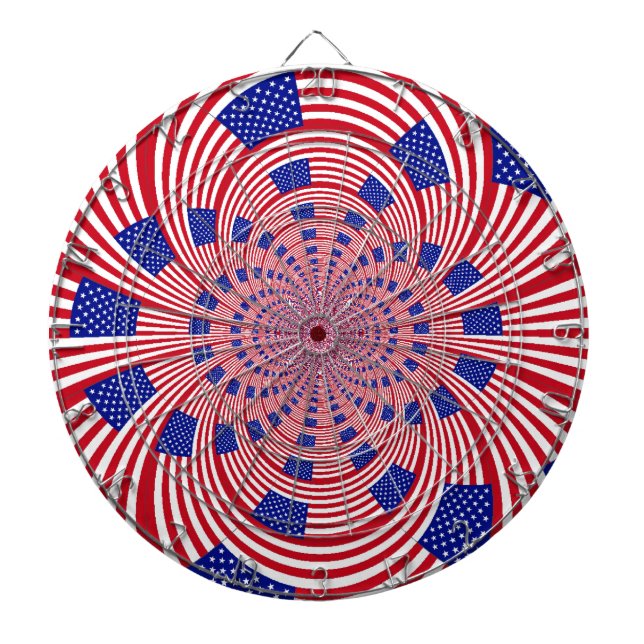 Beautiful Amazing United States Flag Kaleidoscope  Dartboard (Front)