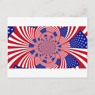 Beautiful Amazing United States Flag Kaleidoscope  Postcard