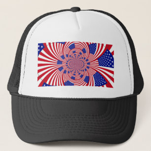 Beautiful Amazing United States Flag Kaleidoscope Trucker Hat