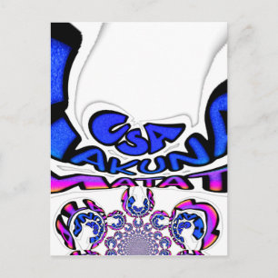 Beautiful Amazing USA Fun Text Art Pattern Design Postcard