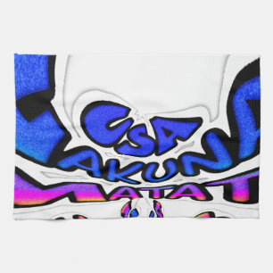 Beautiful Amazing USA Fun Text Art Pattern Design Tea Towel