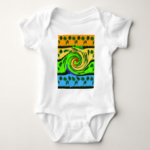 Beautiful Amazing Wavy Summer Wave Floral Colours Baby Bodysuit